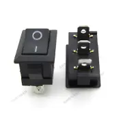 5 x Mini Rectangle Rocker Switch Black Snap-in SPDT ON-OFF 3 Pin 12V 110V 220V