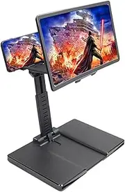 12 in Universal Screen Amplifier, 2 in 1 Foldable Cellphone Stand Screen Expanders Magnifier, Screen Projector HD Enlarge for Movies Vides Gaming, Pull-Out Curved Screen