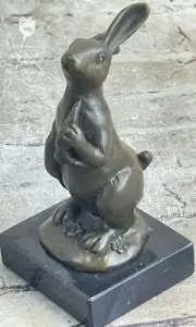 Signed Original Milo European Bronze bunny Carrot Rabbit Sculpture Statue Statue