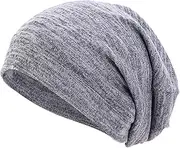 [Generic] Women Soft Slouchy Beanie Cap Lightweight Hipster Hat Summer Breathable Faux Sleeping Cap Thin Chemo Cap Men's Hats with Ear