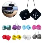 Car Colorful Soft Spotty Furry Fluffy Hanging Mirror Fuzzy Dice Decor>`~ нм △ ☆◇