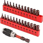 SEDY 25-Piece Hex Bit Set - Premium Allen Key Drill Set, Durable Wrench Bits, Ket & Quick Change Holder, SAE and Metric with Strong Magnetic Tips (SEDY 25PC)