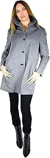[Cashmere Boutique] Short Funnel 100% Pure Cashmere Coats for Women – Lightweight, Single Breasted, and Soft & Warm Coat