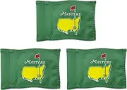 COGOLFING Augusta National Golf Flag Mini, 8x6 Inch, Double-Sided Silk-Screened, Fade-Resistant 420D Nylon, Ideal for Backyard Practice Putting Green, Green, 3-Pack