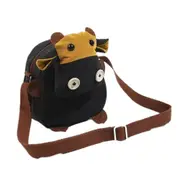 Cow Canvas Single Shoulder Bag Ladies Handbag Messenger Bag (Black)