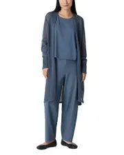 Eileen Fisher Linen Cotton Cord Long Cardigan Sweater