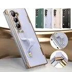 For Samsung Galaxy Z Fold 6 5 4 3 PU Leather Case Wrist Strap Shockproof Cover