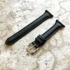 Black Color Slim Elegant Soft Leather Band Strap for Fitbit Versa Smart Watch