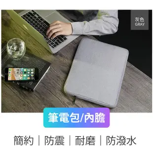 【BUBM】Macbook 15吋輕巧纖薄純色收納內袋防撞防潑水保護筆電包/內膽包(灰色)