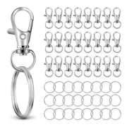 50 PCS in 25 Sets, Metal Swivel Lobster Claw Clasps, Keychain Clip with silver