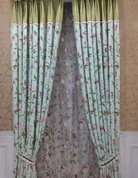 在飛比找樂天市場購物網優惠-韓式田園風粉色花朵窗簾布藝飄窗窗簾臥室窗簾成品特價