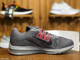 Nike 耐克 ZOOM WINFLO 5 灰色 編織 輕量 透氣 休閒 慢跑鞋 AA74