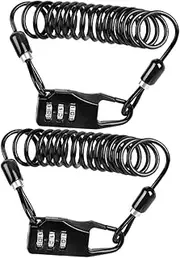 POPETPOP 2Pcs Bike Cable Lock Digital Code Combination Security Lock for Bicycles Motorcycles and Scooters Retractable Cable Keyless Convenience Durable