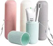 Toothbrush Cup with Cap Creative Holder Portable Deposit Case Box Toiletries Deposit Cup Travel Gadgets Kitchen Accessories 带盖牙刷杯创意支架便携式收纳盒洗漱用品收纳杯旅行小工具/526