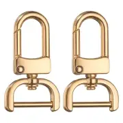 2pcs Detachable Snap Hook Swivel Clasp 3/4" Metal D-Rings Clasp, Light Gold