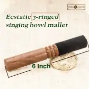 Handmade Wood Stick with Soft Leather Wrap- 6 Inches to Produces Clear Sound