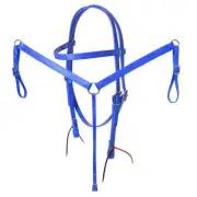 46HS Hilason Western Horse Headstall Breast Collar Split Rein Biothane Leather