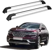 TINIANHHCT Cross Bars Lockable Fits for Renault Koleos 2016-2024 with Flush Side Rails Roof Rack Cargo Luggage Carrier, Black+Silver