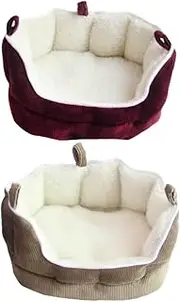 Toyvian Comfortable Small Pet House Bed Ferret Bed Rabbit Guinea Pig Hamster Squirrel Mice House Sofa Sleep Bag (Coffee)