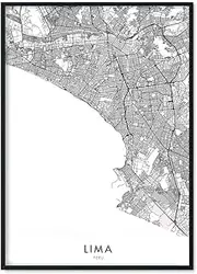 Lima, Peru Map Poster Print | A1, A2, A3, A4 Sizes