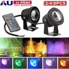 10W RGB Underwater Flood Light Pool LED Garden Spotlight Lamp IP67+Remote DC12V