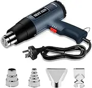 Heat Gun, Accurate Temperature Control（60-650℃), 2000W Overheat Protection, with 4 Nozzles for Vinyl Wrap, Paint Stripping and Shrinking PVC