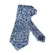 SALVATORE FERRAGAMO GANCINI標籤LOGO印花真絲幾何線圈設計領帶(寬版/海軍藍)