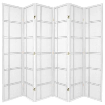 Cross Room Divider Screen White 6 Panel