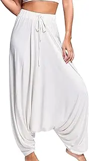[Generic] Yoga Pants for Women Workout Yoga Loose Wide Leg Stretch Pants Fold Over Work Pants