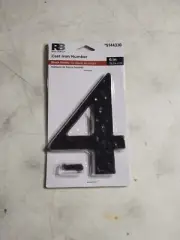House Number RELIABILT 6" Cast Iron Number 4~ Black Finish #5144330