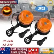 2X 36 LED Flashing Rotating Beacon Strobe Alarm Warning Light 12/24V Magnetic AU