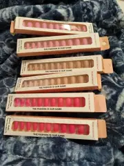 6 Boxes Pink Shades Matte Square Press On Nails 72 Pieces Medium