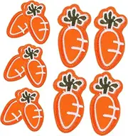 [LALAFINA] 10Pcs Carrot Shaped Iron Patches Cute Cartoon Clothes Repair Patches for DIY Decoration Bags Hats Shoes and More
