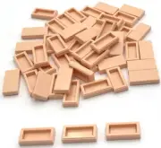 Lego 50 New Light Nougat Tiles Flat Smooth 1 x 2 Parts