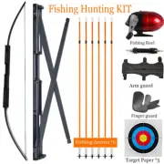 Archery Folding Bow Bowfishing & Fishing Reel & Arrows KIT for Fishing Hunting
