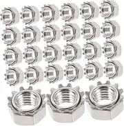 Cabilock 50Pcs Hexagonal Lock Nuts with External Tooth Washers Locking Nut for Hardware Fastening Machinery Furniture and Automotive Applications