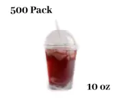 500 Pack - Cups Iced Coffee Go Cups and Dome Lids 10 Oz.