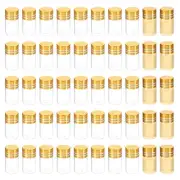 2ml Tiny Glass Bottles Vials 50Pcs Mini Clear Bottles Glass Screw Cap Golden