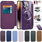 For iPhone 16e 16 15 14 13 12 11 Pro Max Case Magsafe Leather Wallet Flip Cover