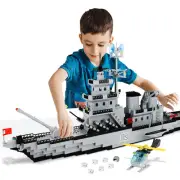 WW2 Military Battleship Building Block Set, Large-SizedCruiser Toy, Military ...