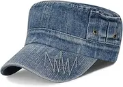 [Generic] Men's Hat Men's Washed Do Old Denim Breathable Flat Cap Outdoor Sun Hat Ladies Casual Duck Tongue Cap