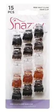 Snazzy Hair Half Claw Clips 15PCS 1 cm Non Slip, Acrylic Hair Barrettes,...