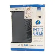 Set of 2 Photo Albums Bonded Leather Old Town Holds 300 Photos Each New & Sealed