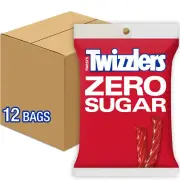 TWIZZLERS Zero Sugar Twists Strawberry Flavored Licorice Style, Candy Bags, 5 Oz