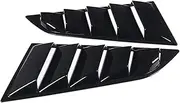 Car Rear Side Window Louvers Compatible For Chevrolet Corvette C7 2014-2019 Triangular Window Glass Blinds (Bright Black)