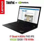 ThinkPad T15 i7 Quad 4.9GHz MX330 FHD IPS 32GB 1TB BL FPR 4Y OS Warranty P15s