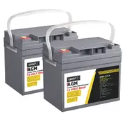 12V 50Ah AGM Deep Cycle Battery X2 Marine Sealed Power Solar 4WD 19.5x13x17cm