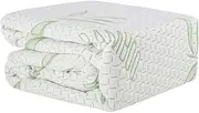 LEDON Bamboo Matress Waterproof Mattress Thick Bed Topper with Bamboo Fabric Cover Beddings Bedding Floor Mat Pad Protector King Queen Double Single Size (White, King Size)