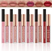 EnMart 12Pcs Lipstick Makeup Set, 2 In 1 Lip Liner Lip Gloss Set, Matte Liqui...