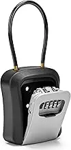 NINEMAX 4-Digit Combination Key Lock Box - Weatherproof Portable Key Safe Lock Box for Outside, Wall Mounted, Ideal for Car & Home